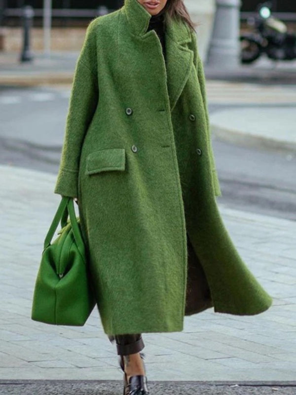 Women's new temperament commuting beltless lapel loose woolen jacket - THE QUEEN RUNWAY