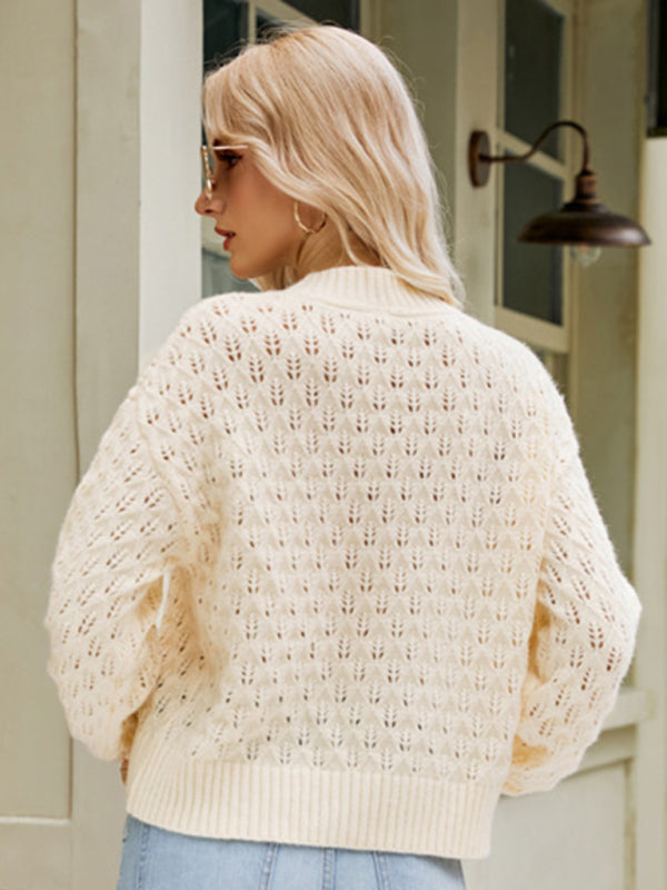 New women's design loose round neck pullover sweater - THE QUEEN RUNWAY