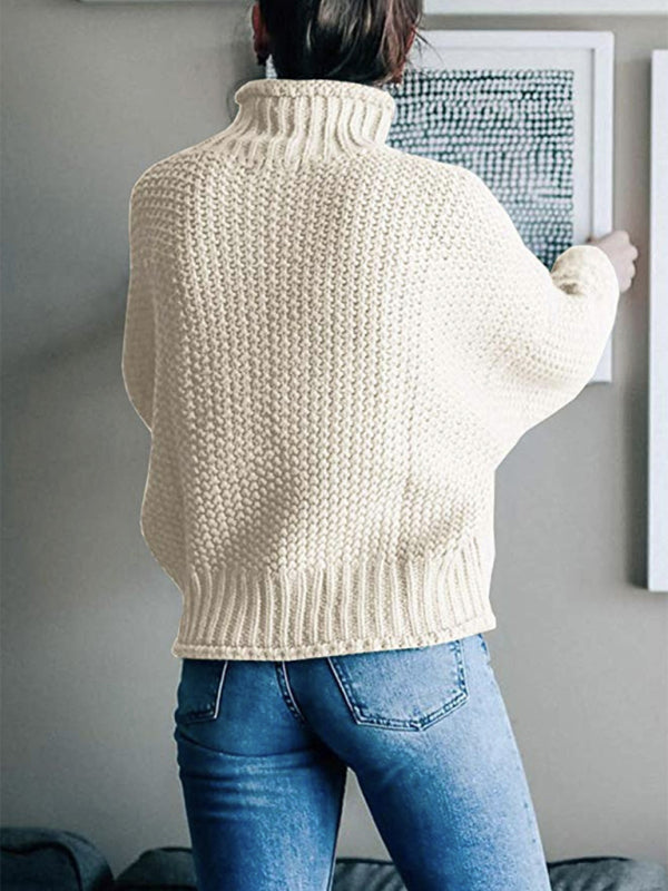 New Fashionable Contrast Color Knitted Sweater Cardigan Jacket Sweater - THE QUEEN RUNWAY