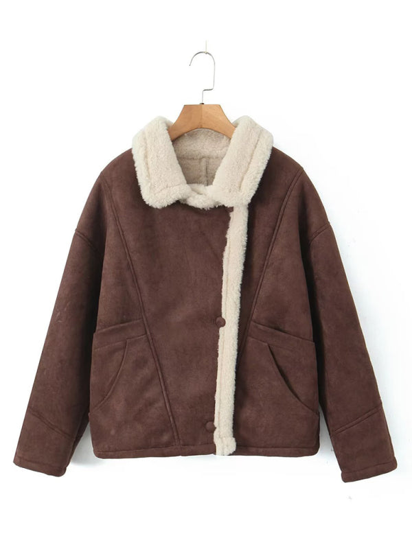 Women's New Retro Casual Lamb Wool Jacket - THE QUEEN RUNWAY
