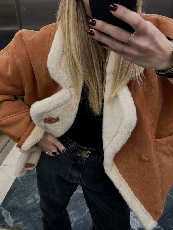Women's New Retro Casual Lamb Wool Jacket - THE QUEEN RUNWAY