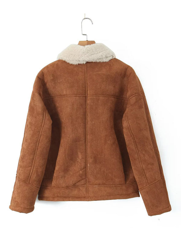 Women's New Retro Casual Lamb Wool Jacket - THE QUEEN RUNWAY